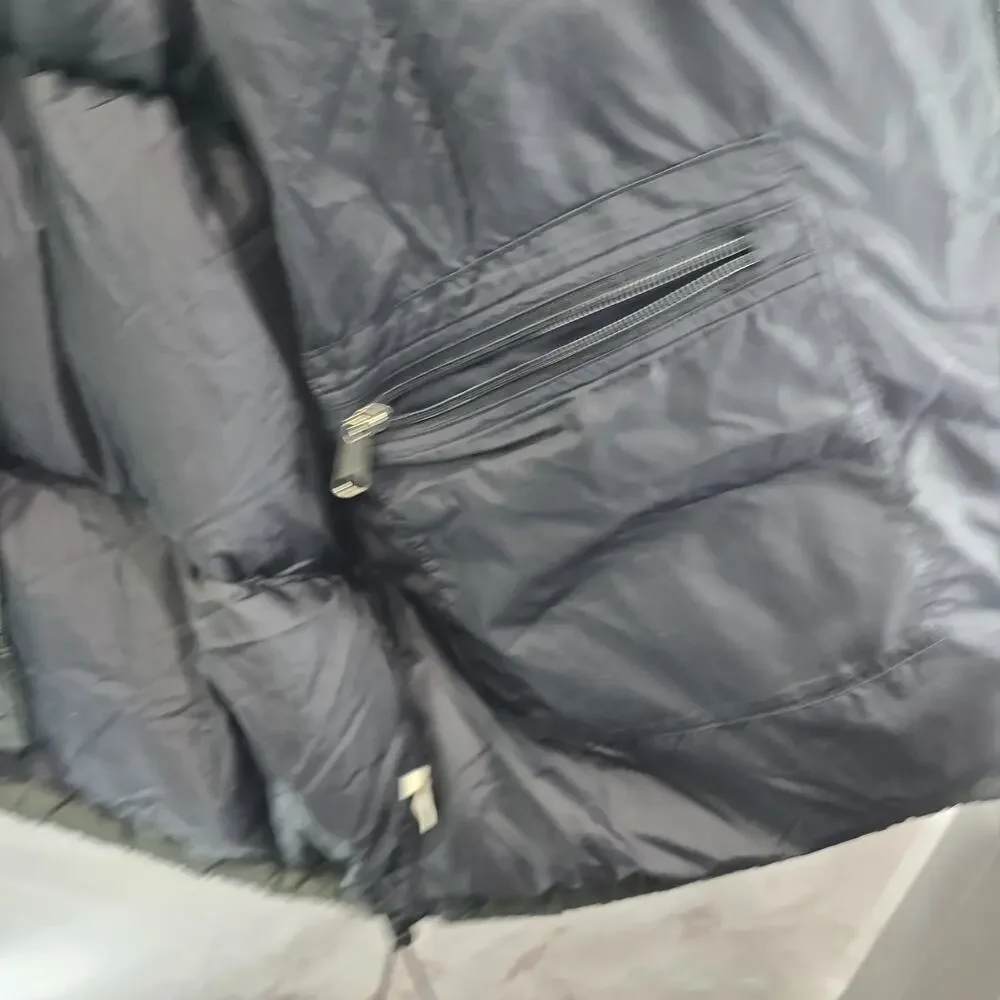The North Face Jacket Mens 2XL Black Green Goose Down 700 FP Vtg Y2K Coat Nuptse